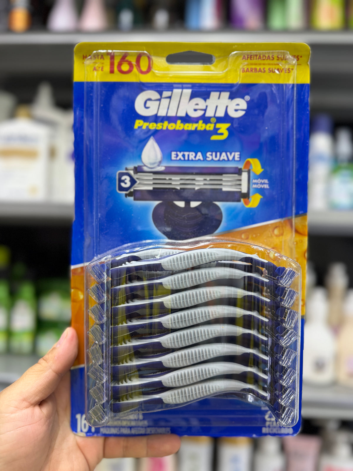 Máquina de Afeitar Gillette Prestobarba 3 Extra Suave x 16 Unidades