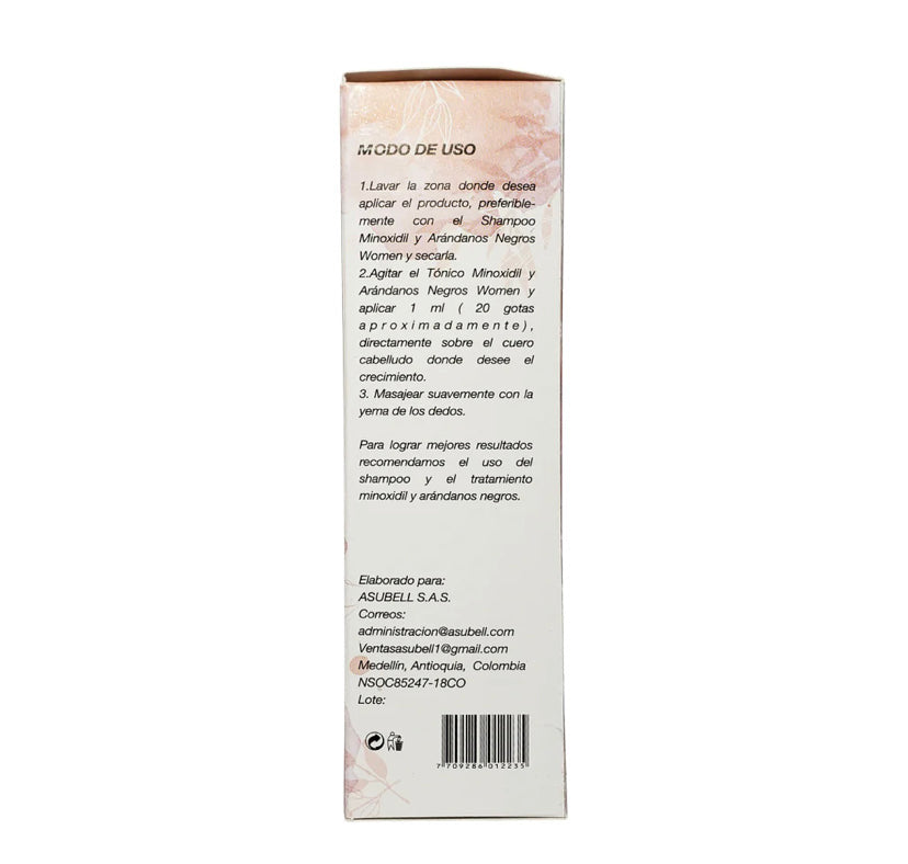 Tónico minoxidil karicia mujer con arándanos negros