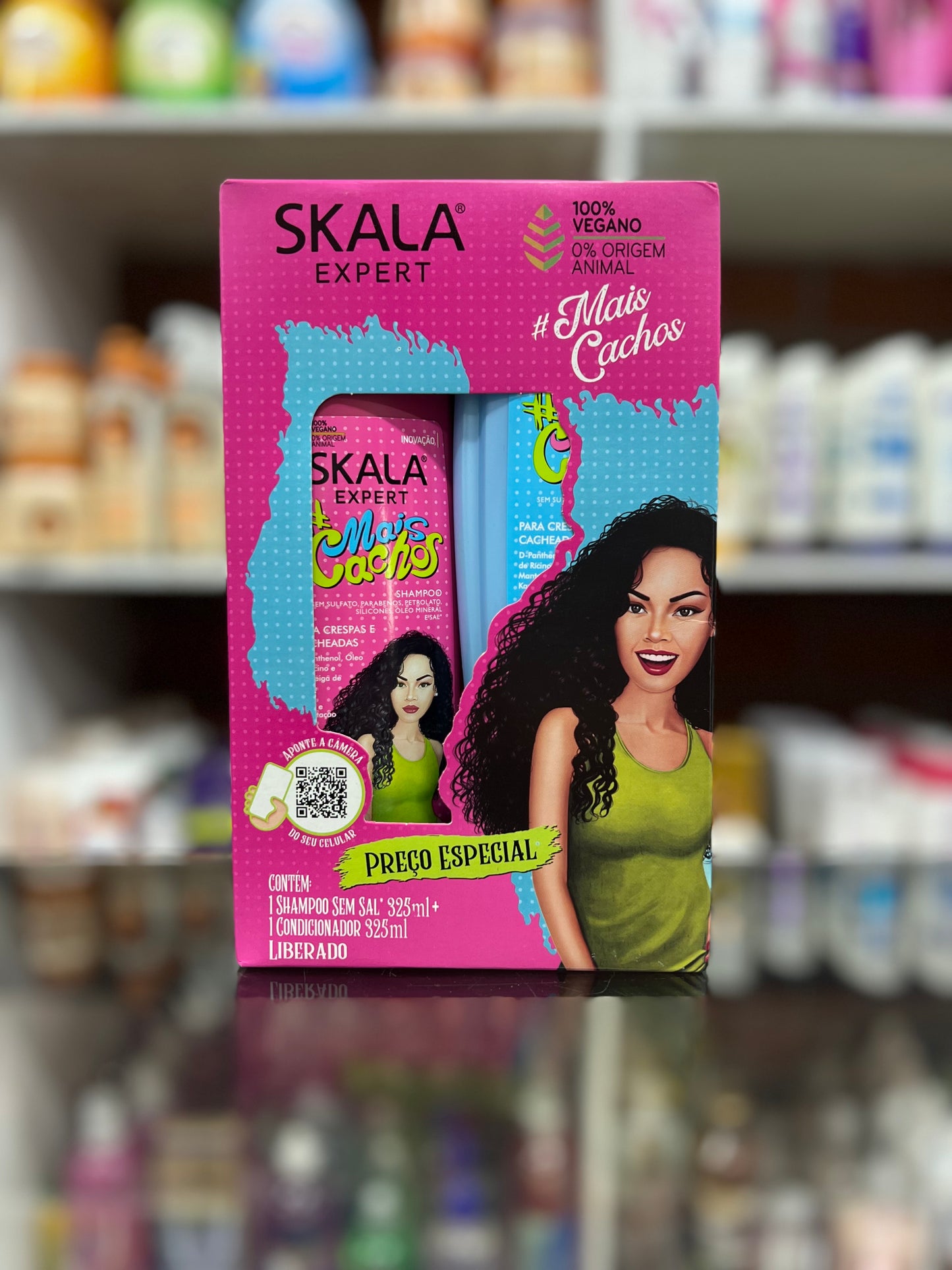 Kit shampoo mas acondicionador mais cachos skala