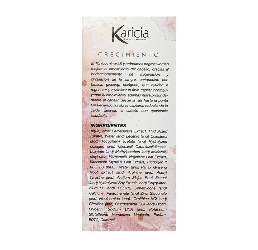 Tónico minoxidil karicia mujer con arándanos negros