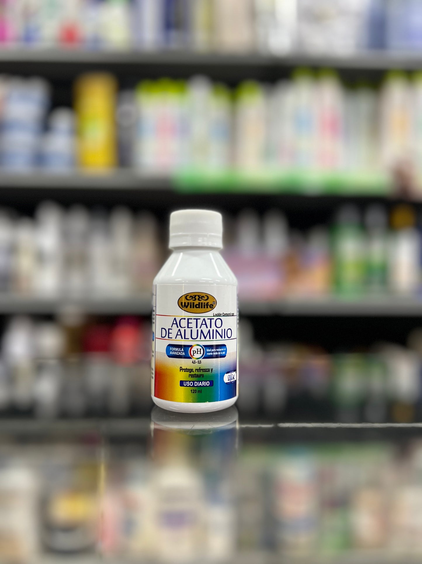 Loción corporal con acetato de aluminio 120ml