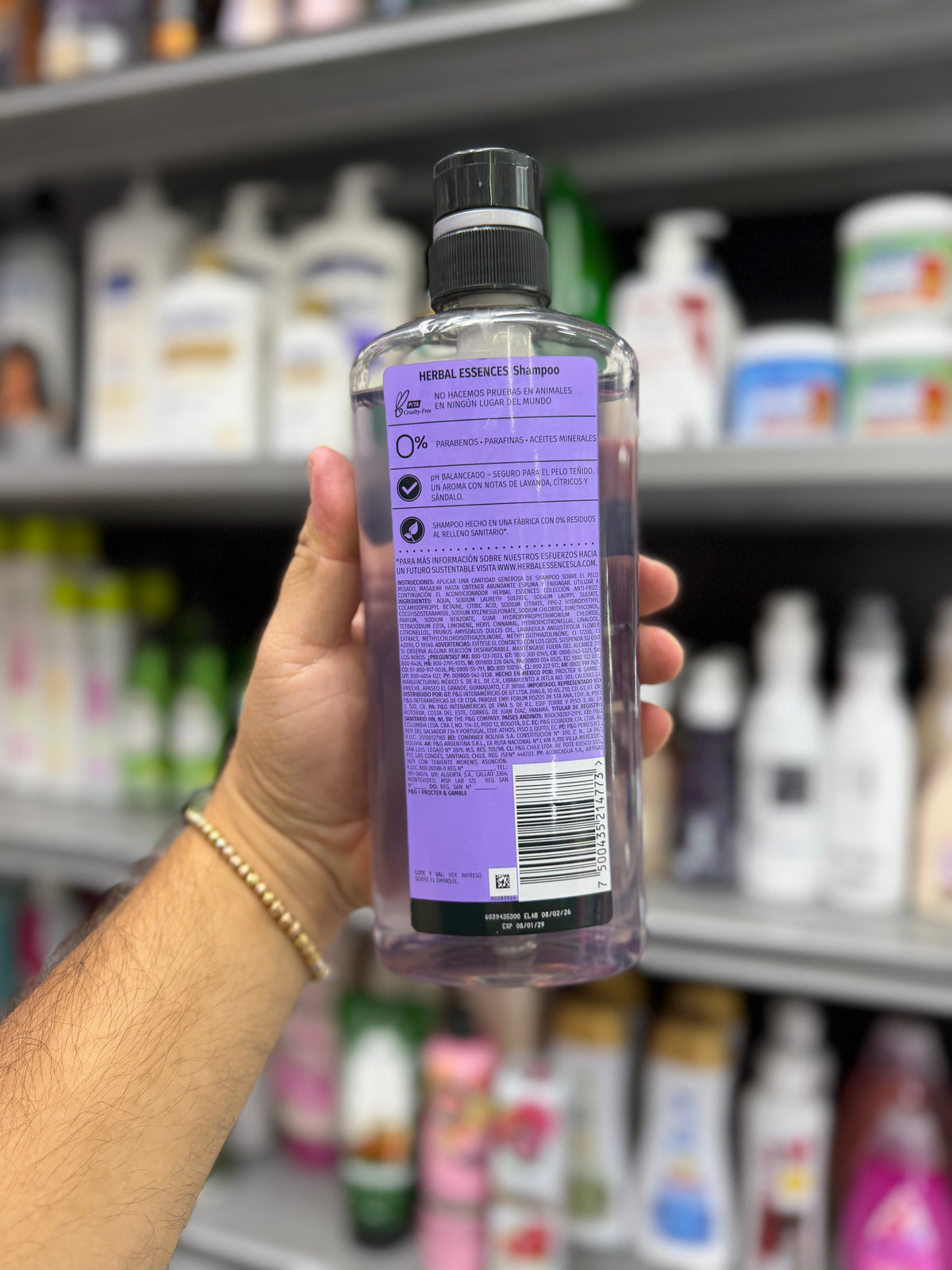 Shampoo Herbal Essences Anti-Frizz Lavanda & Aceite de Almendras 600 ml
