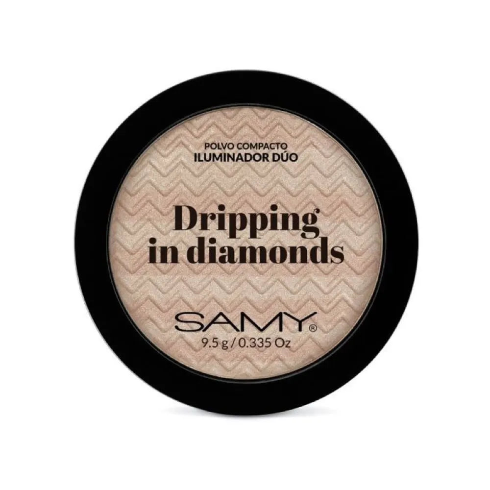 Polvo compacto iluminador dúo dripping in diamonds samy