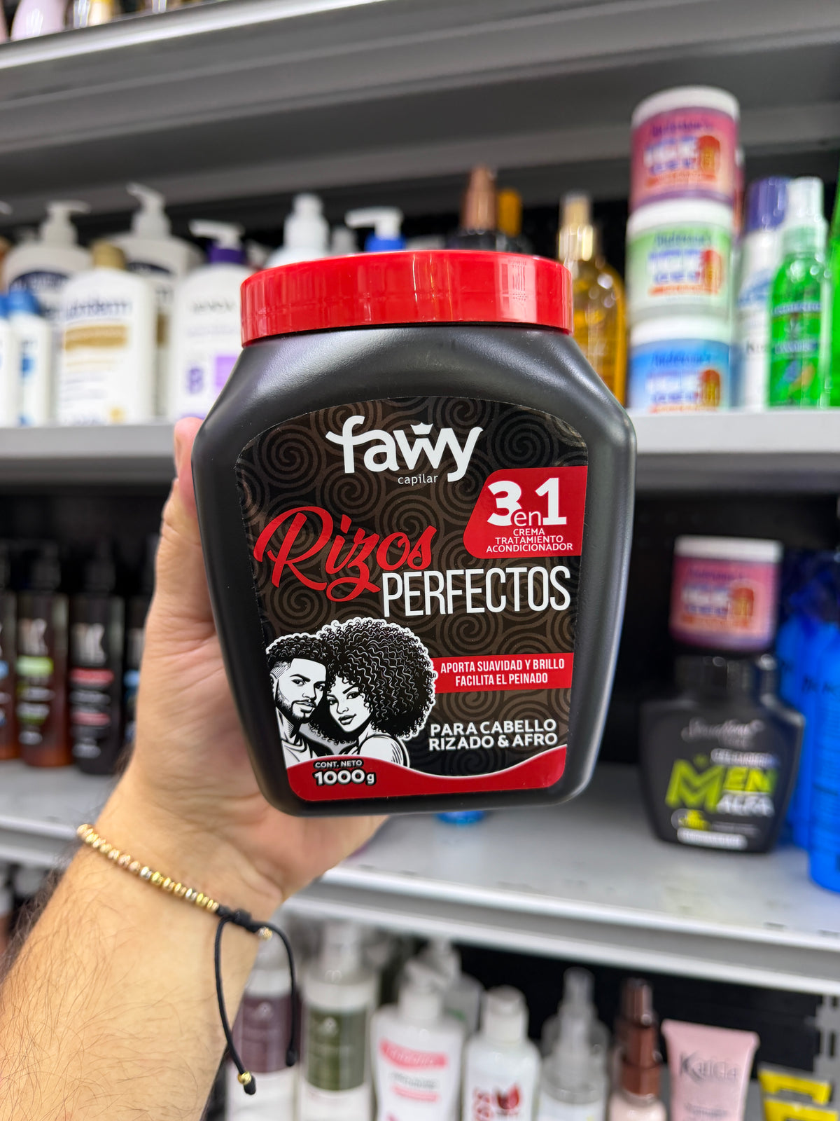 Fawy Rizos Perfectos Crema 3 en 1 para Cabello Rizado y Afro 1000 g