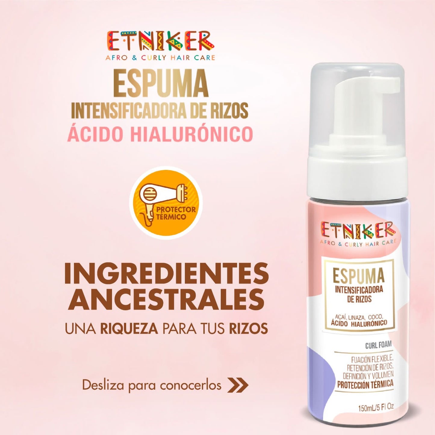 Espuma intensificadora de rizos etniker