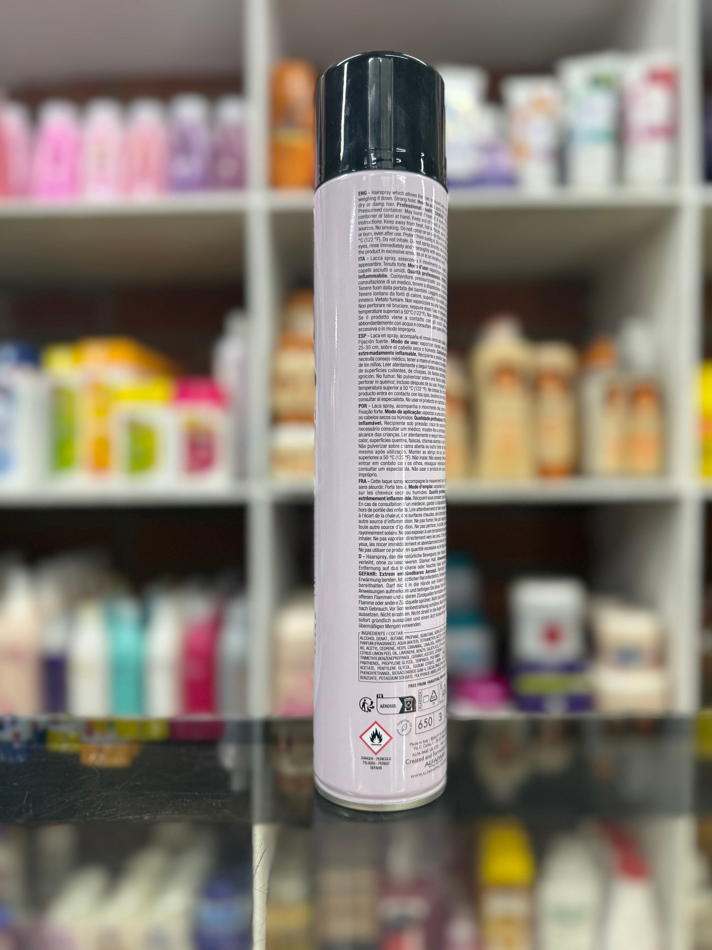 Laca Fijadora Semi di Lino Original Hairspray  Fijación y Brillo Profesional x500