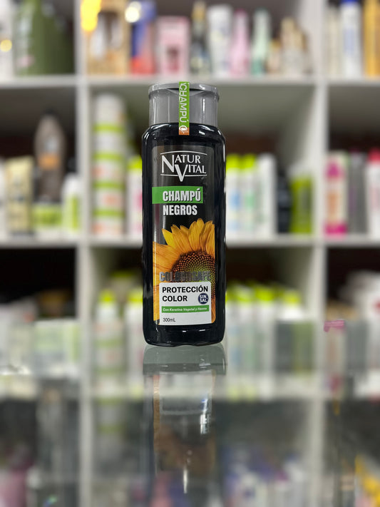 Shampoo matizante cabellos negros naturaleza y vida