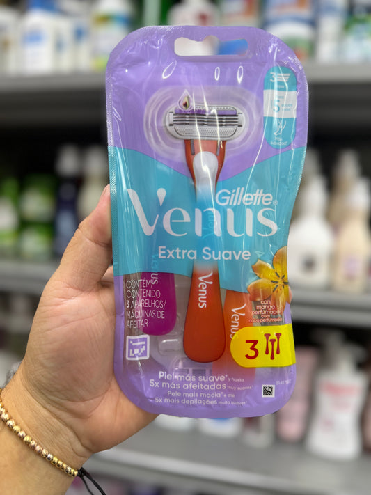 Gillette Venus Extra Suave x 3 Cuchillas de Afeitar para Mujer