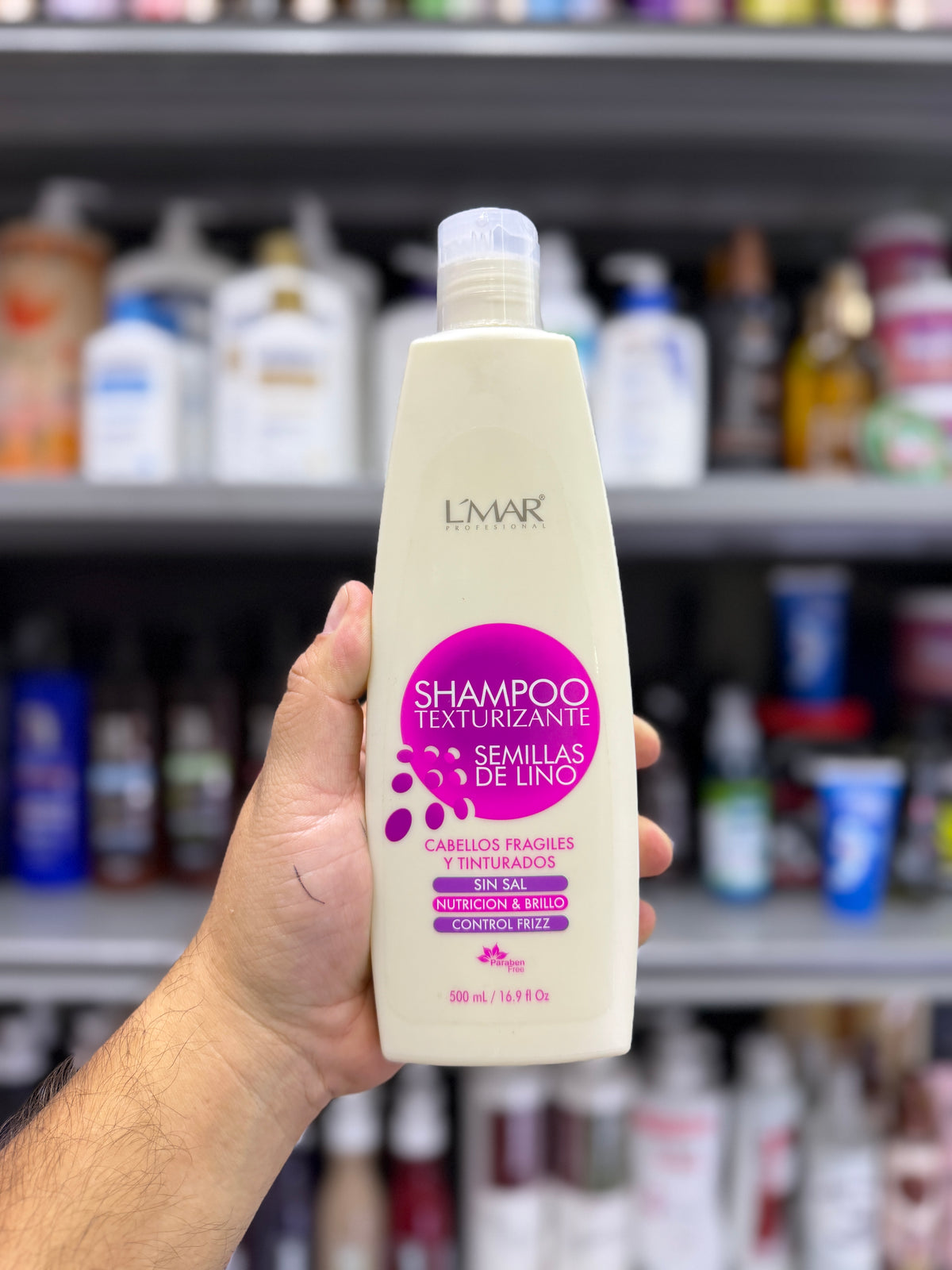 Shampoo Texturizante L’MAR Professional Semillas de Lino 500 ml
