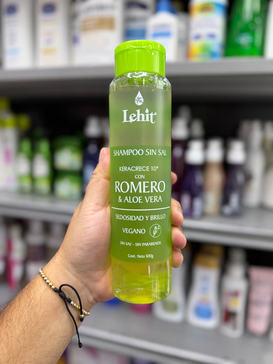 Shampoo Lehit Keracrece 10° con Romero y Aloe Vera 500 g