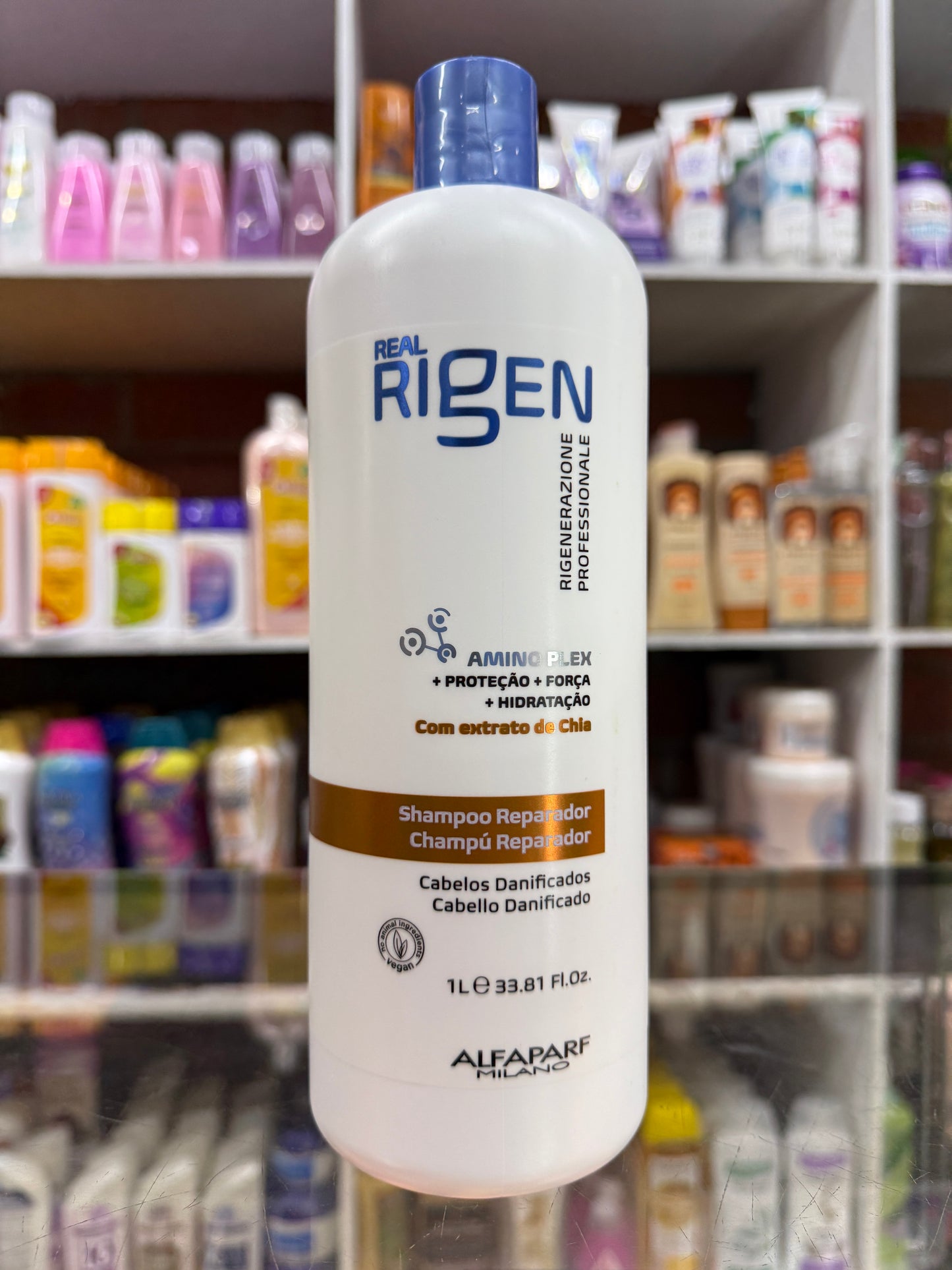 Shampoo reparador con extracto de chía rigen alfaparf 1L