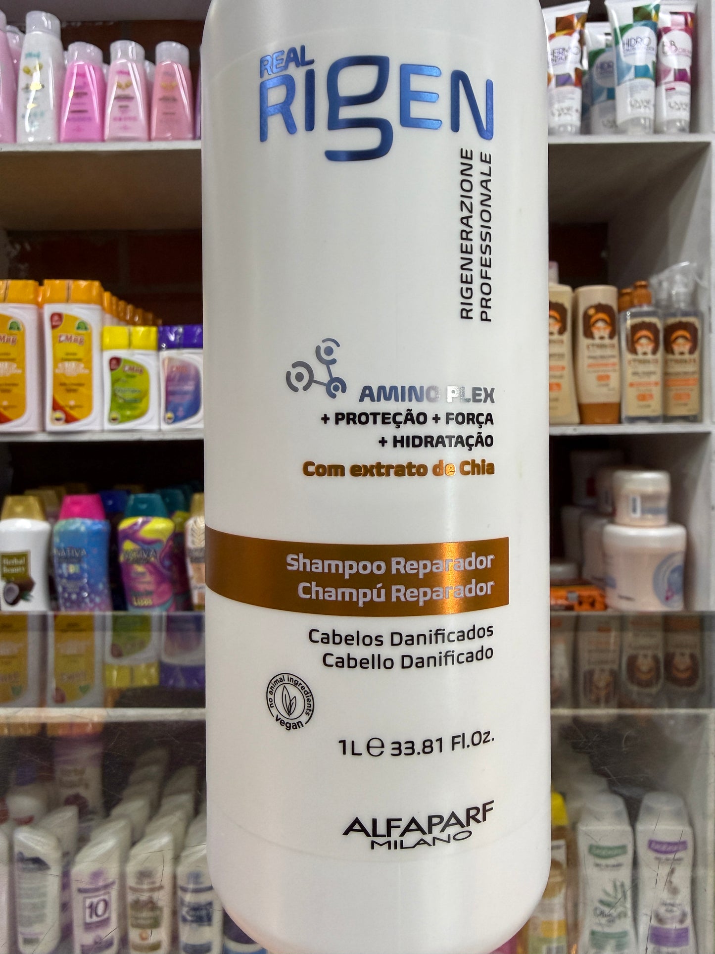 Shampoo reparador con extracto de chía rigen alfaparf 1L